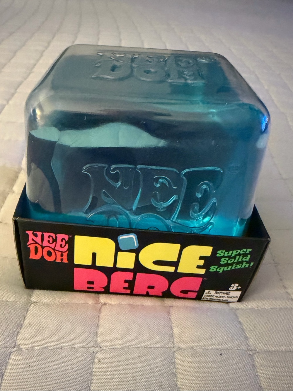 NWT Schylling NeeDoh Nice Berg Giant Blue Sensory Squish Cube